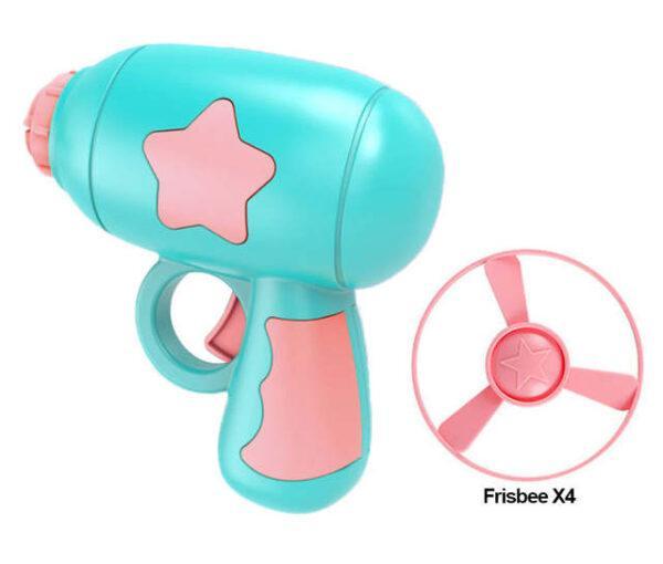 pistolet bleu frisbee chat