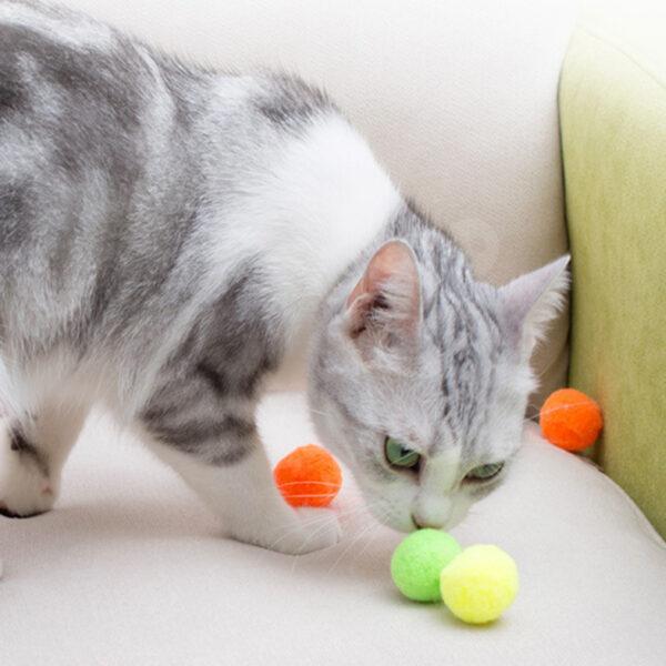 balle en peluche pour chat